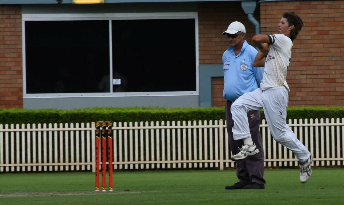 Raymond Terrace pace bowler Jayden Newson took 3-20 against Northern Suburbs at Lorn Park on Saturday, February 10, 2024. Picture by Michael Hartshorn