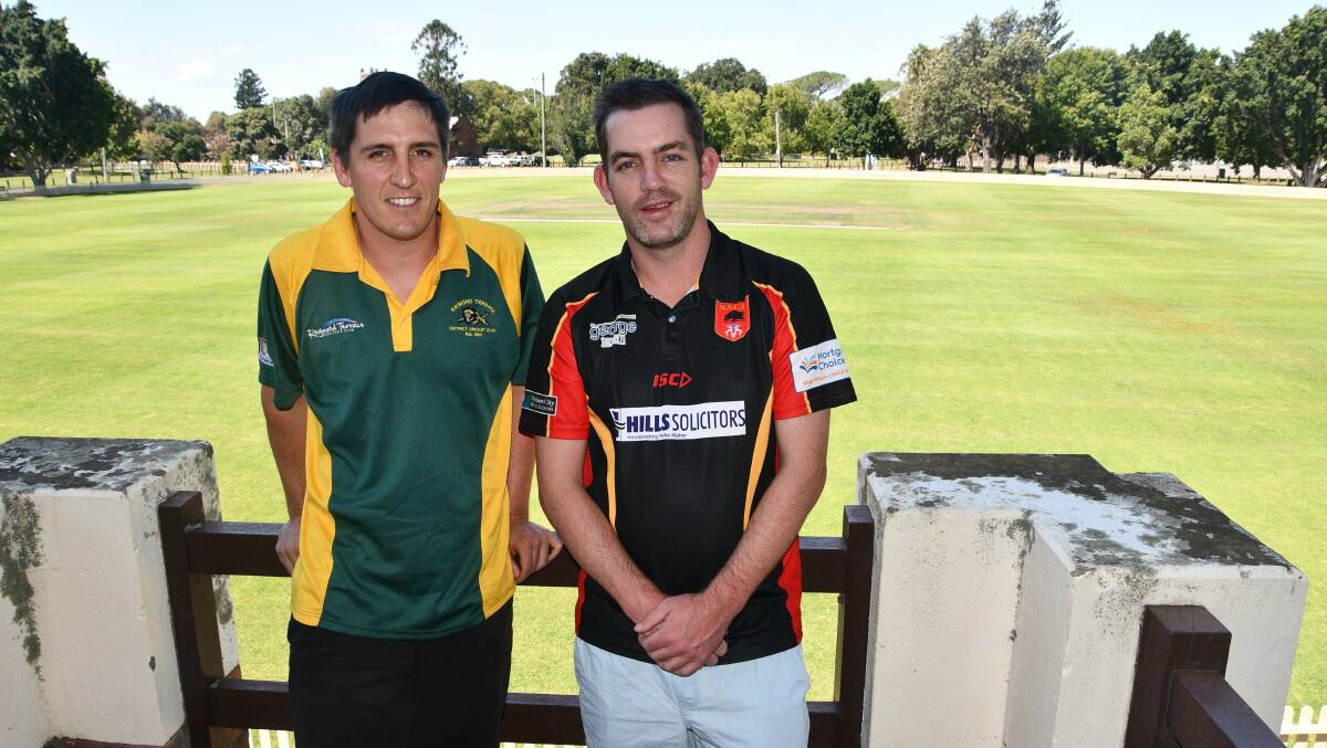 GRAND FINISH: Rival first grade grand final captains Steve Smith and Mike Wilson. Picture: Michael Hartshorn