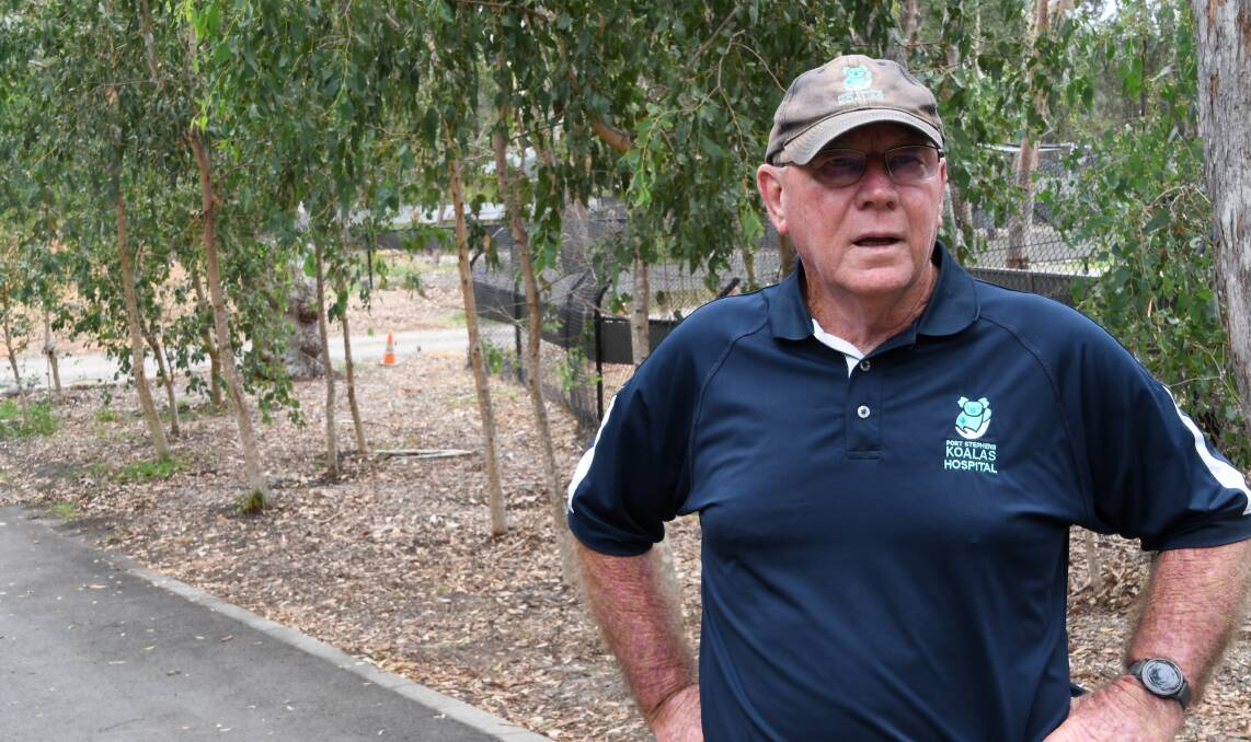 Port Stephens Koala Hospital president Ron Land is outraged by the trespassing incident. Picture by Michael Hartshorn