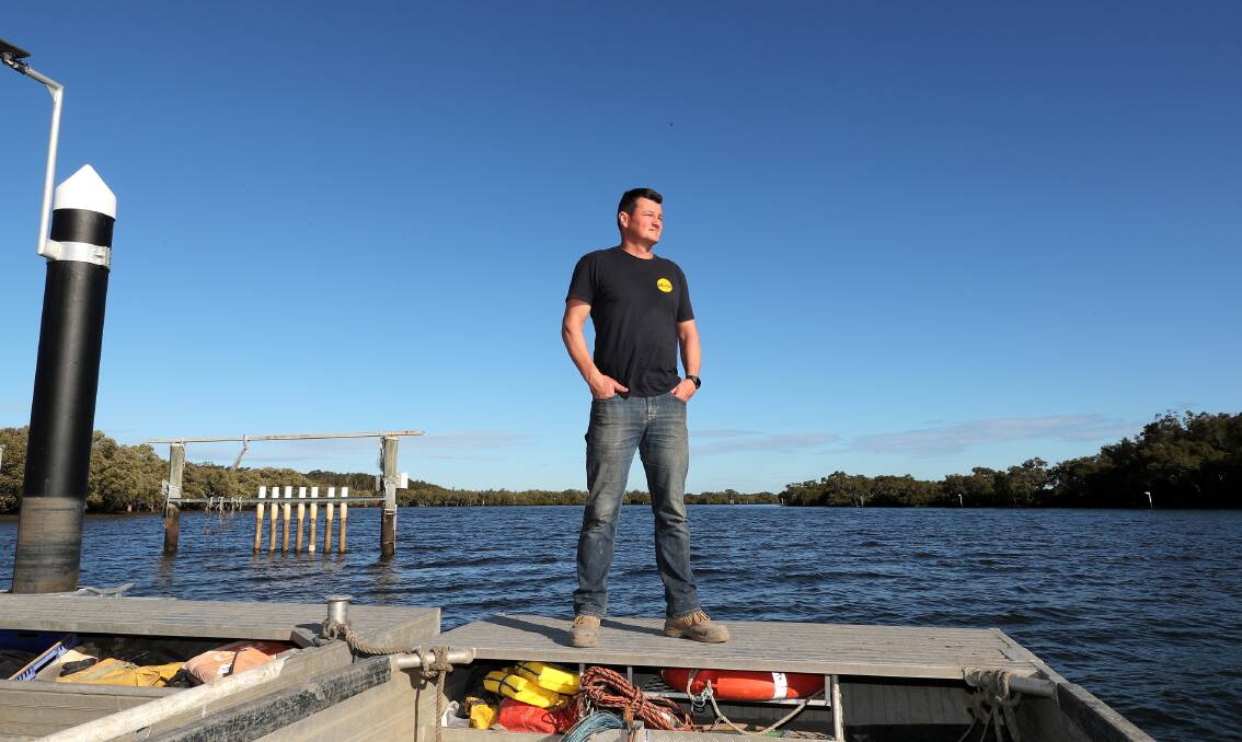 President of the NSW Farmers, Port Stephens branch and oyster farmer Matt Burgoyne. Picture by Peter Lorimer