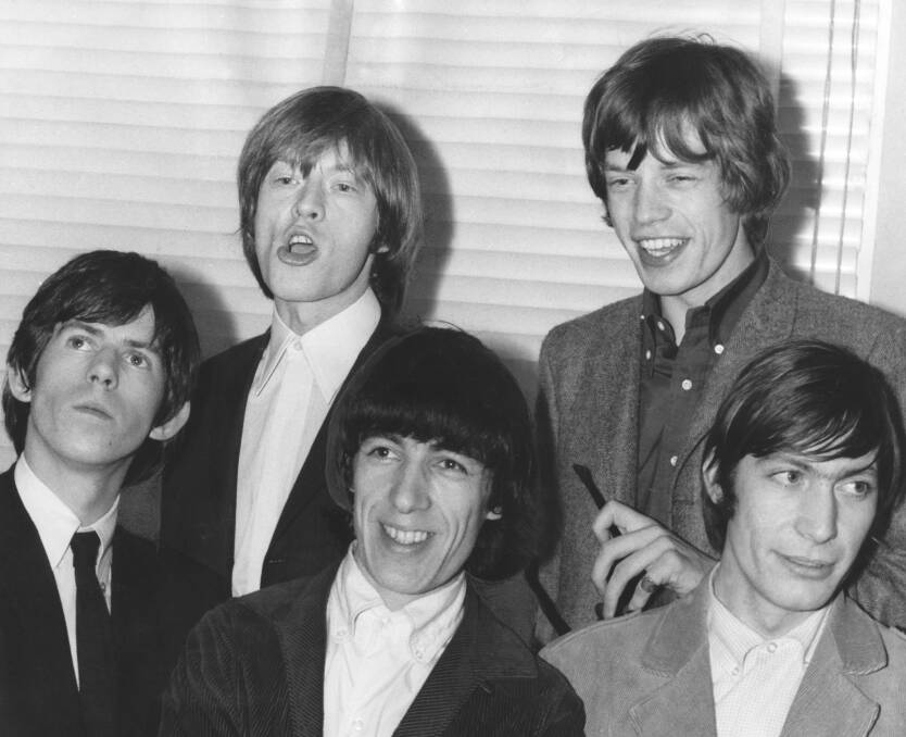 WHEN WE WERE YOUNG: Keith Richards, Brian Jones, Bill Wyman, Mick Jagger and Charlie Watts, Mascot airport, 1966.