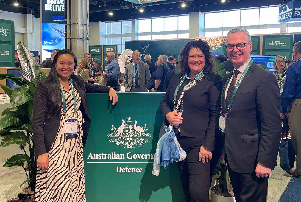 Paterson MP Meryl Swanson in the US, pictured with former Coalition defence minister Christopher Pyne, whose firm Pyne and Partners paid the costs of the trip. Picture from Meryl Swanson