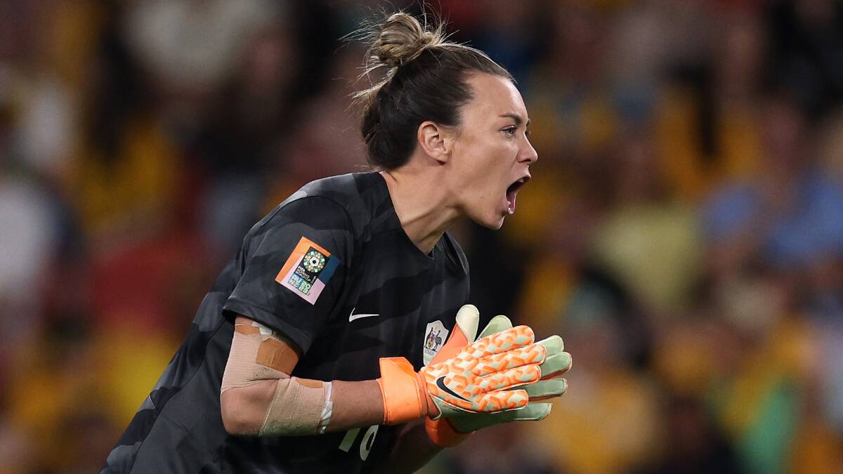 Australia goalkeeper Mackenzie Arnold made some critical saves on Saturday night. Picture - Getty Images