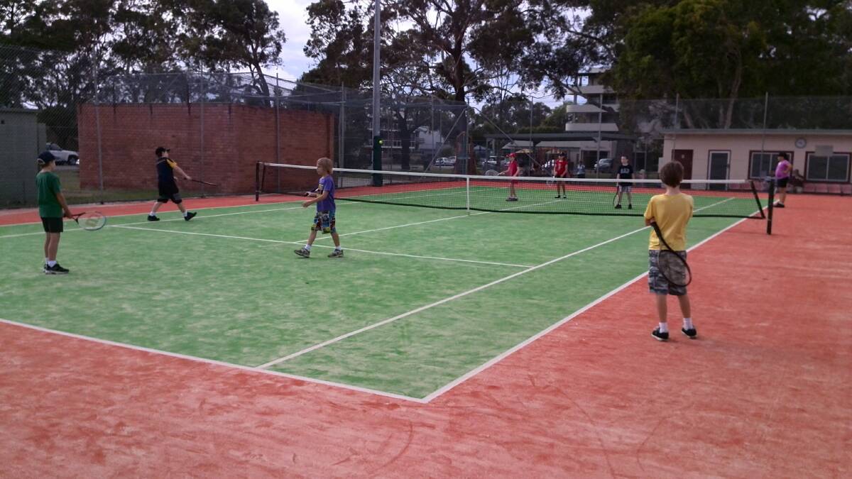 GIVE IT A GO: Soldiers Point Tennis Club  welcomes players of all ages. Kids can use the $100 Active Kids State Government Voucher to play.