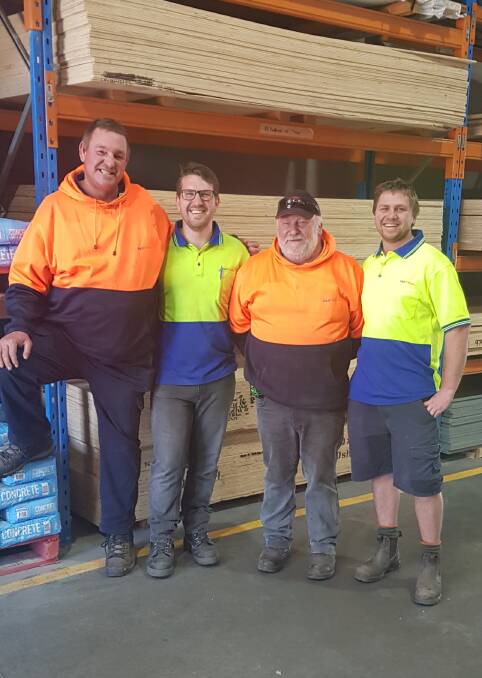 TALL TIMBERS: Trade team members, from left to right, Anthony Redman, Dyllan Owen, Garry Single and Kyle Saville.
