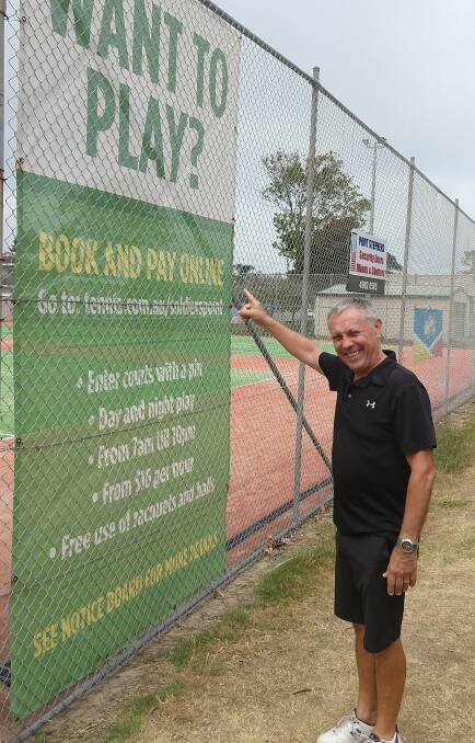 HAVE A HIT: Soldiers Point Tennis Club president Paul McQuarrie is passionate about introducing people to the game of tennis.