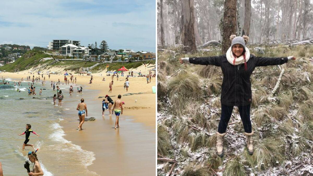 WEATHER:  Sunny weather and soaring temperatures could be followed by snow. Pictures: Fairfax Media and Baelue Startin.