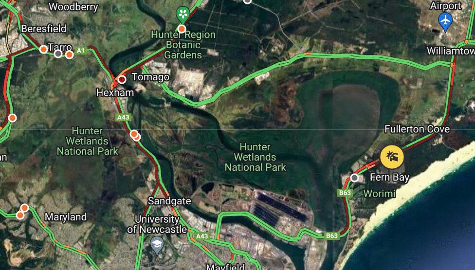 There are long traffic delays across the Port Stephens area on Thursday morning. Picture: Live Traffic