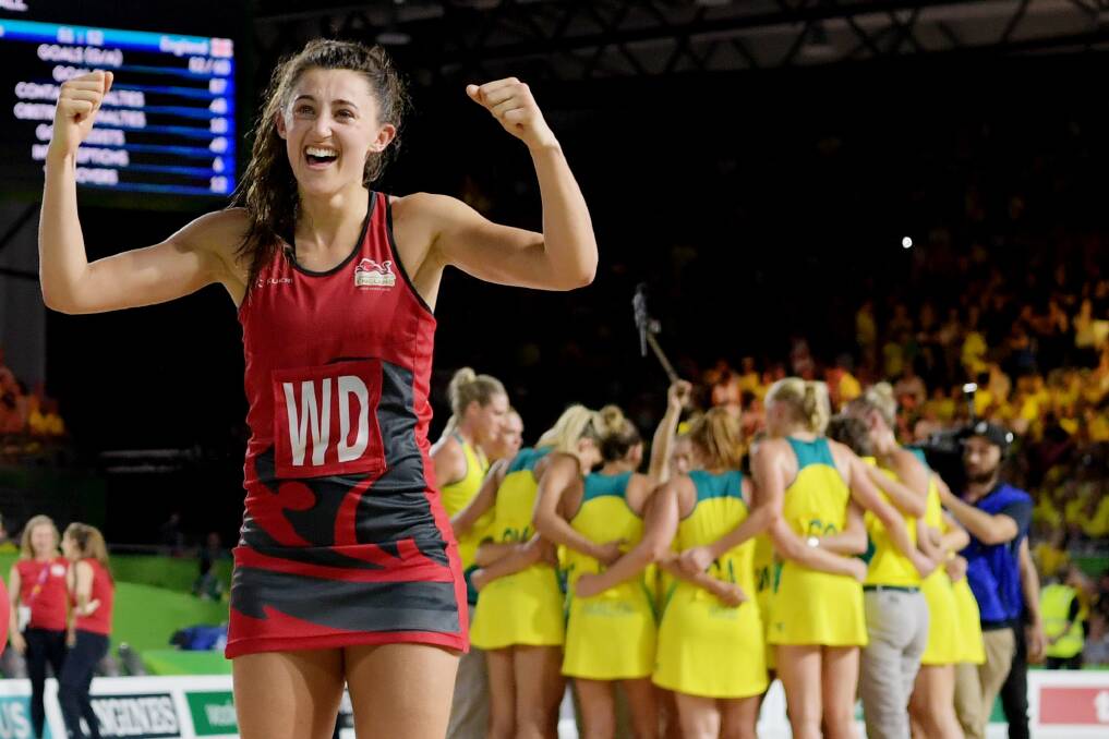 SHOWDOWN: England's Beth Cobden celebrates after winning the gold medal match against Australia at the Commonwealth Games on the Gold Coast on Sunday. Picture: AAP Image/Tracey Nearmy