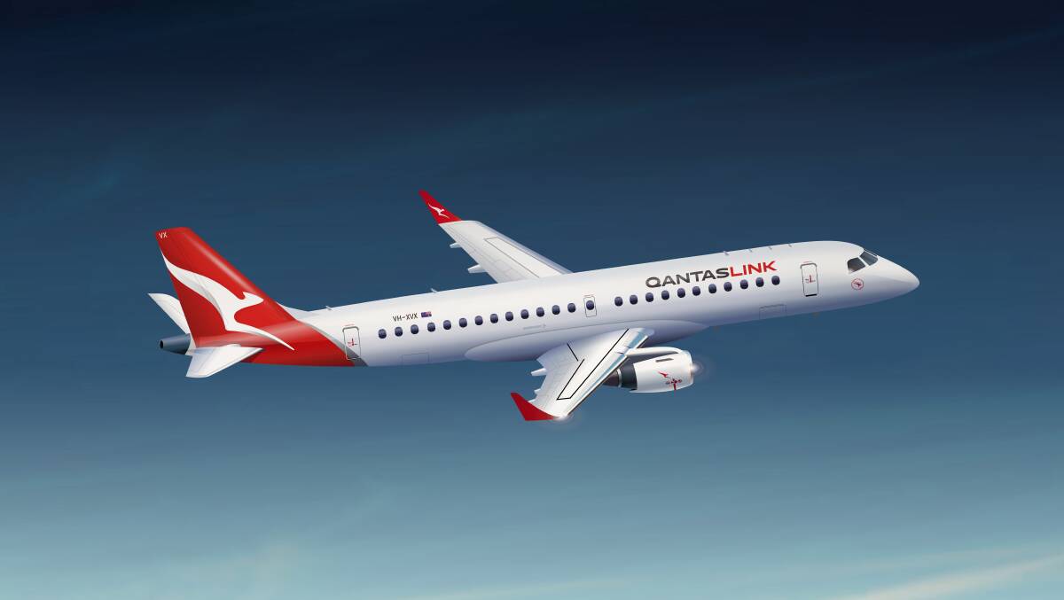 TAKING OFF: The Alliance QantasLink Embraer 190 will conduct three flights per week between Newcastle and Adelaide from March 2022.