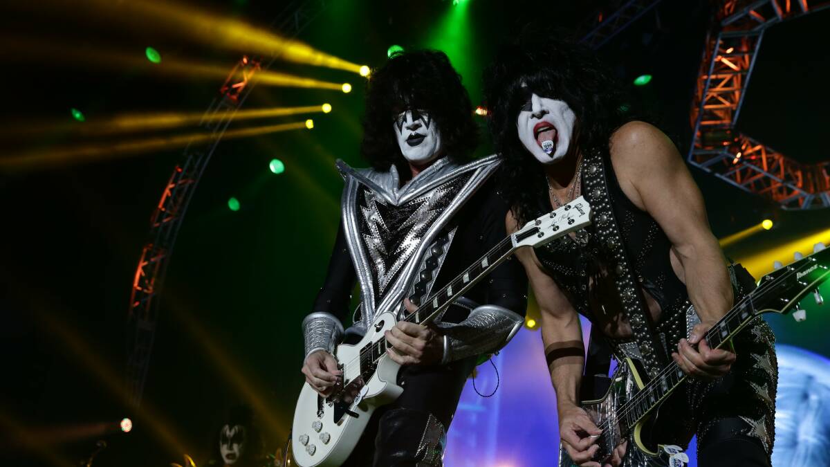 American rock band KISS perform on stage during their Newcastle show in October 2015.