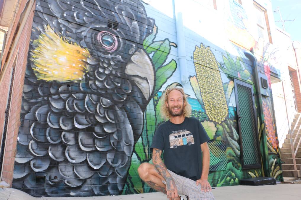 MURAL: The Magnus Street alley wall being transformed by street artist Rhys Fabris.