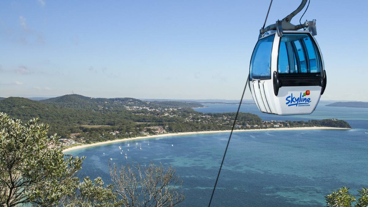 UP, UP AND AWAY: A concept image of the Skyline cable car proposed for Tomaree Head. Picture: Henk Tobbe