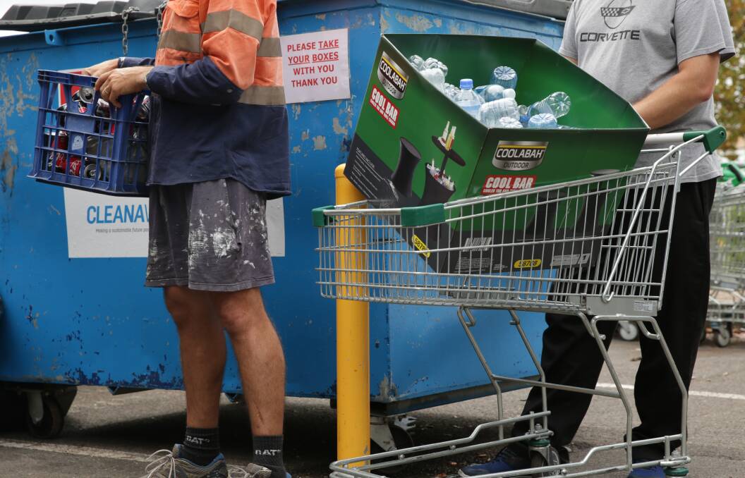 EFFORT: Many recycling collection points in Port Stephens are filling up within an hour or two of being emptied according to Paul Fuller of Raymond Terrace