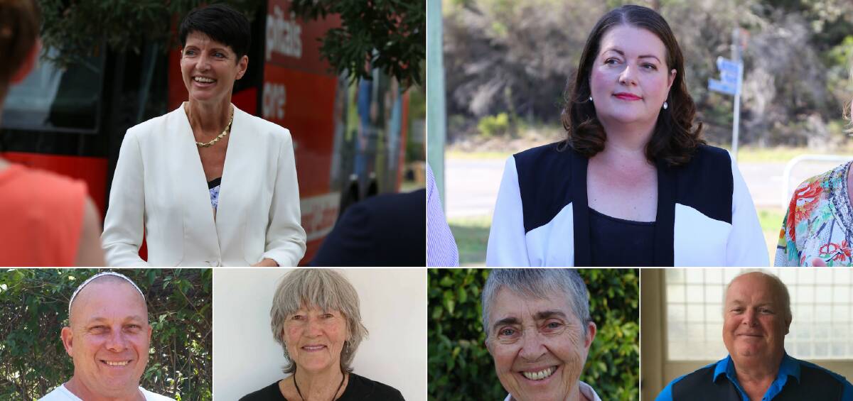 CRUNCH TIME: Port voters have a choice between (clockwise from top left) Kate Washington, Jaimie Abbott, Bradley Jelfs, Maureen Magee, Theresa Taylor or Bill Doran.