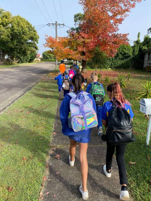 SUCCESS STORY: Students, staff, State MP and parents participating in the school walking bus. Picture: Supplied