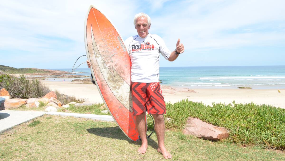 HOME BREAK: Harry Royle, ready for a surf at Birubi. Picture: Sam Norris