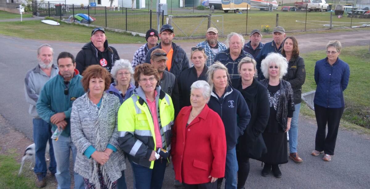 DISGRUNTLED: Some of the 30 residents who turned out to voice their anger about Swan Bay Road.