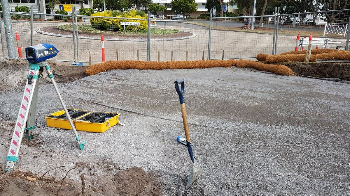 ONE OFF: Work progresses on the Yacaaba Street extension to help beautify the Nelson Bay town centre. A "one-off" unless council can attract private investment, according to planning staff. Picture: Port Stephens Council