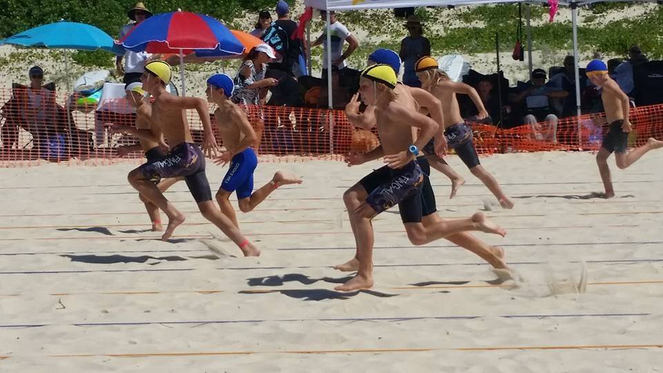 DASH: Fingal competitors in the under 10s beach sprint. Picture: Supplied 