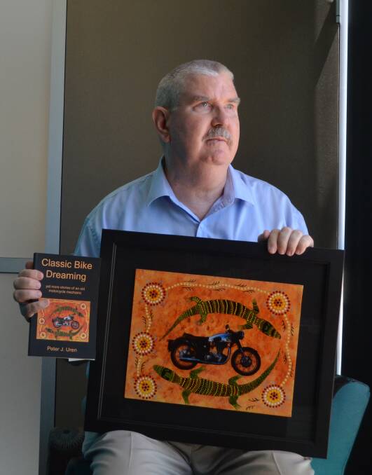 OPEN TO CHANGE: Raymond Terrace author Peter Uren at the 2016 launch of Classic Bike Dreaming. Picture: Sam Norris