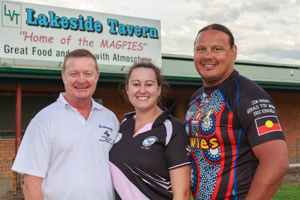 STEPPING UP: Coaches Craig Murray, Amy Walker (ladies league tag) and Brooke Roach. Picture: Ian Nord

