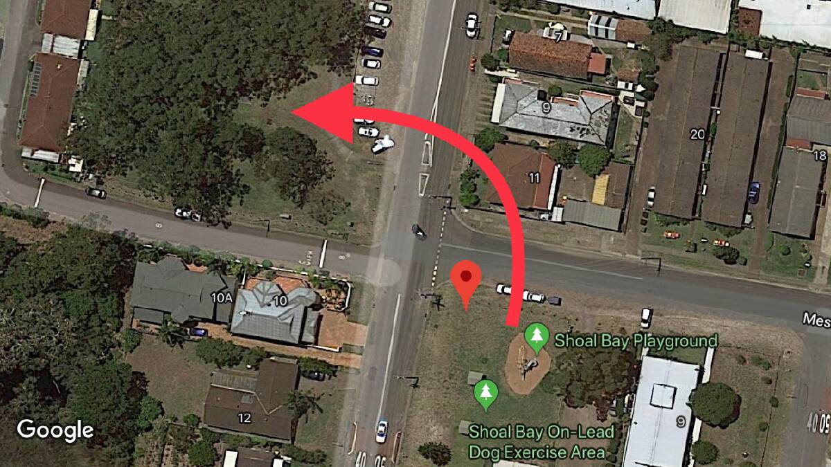 MOVING: The new playground site offers more natural shade. The arrow indicates approximate location only.