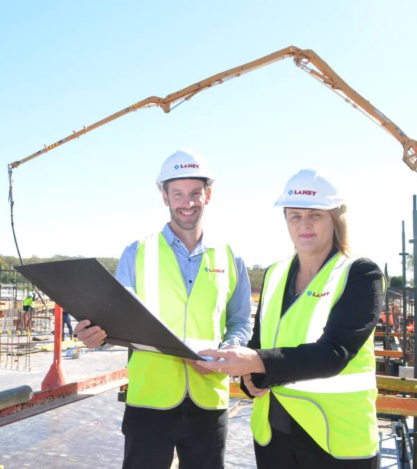 TO PLAN: Lahey Constructions project manager Bernard Pociask and Port Stephens Veterans and Citizens Aged Care general manager Sheree Gemmell. Picture: Sam Norris