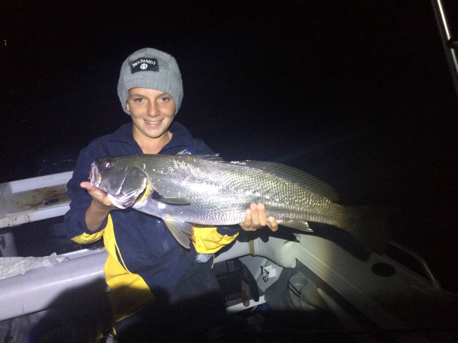 IN THE KNOW: Xavier Smith with his 86cm mulloway, which was caught under the Karuah Bridge on live slimy mackerel bait.