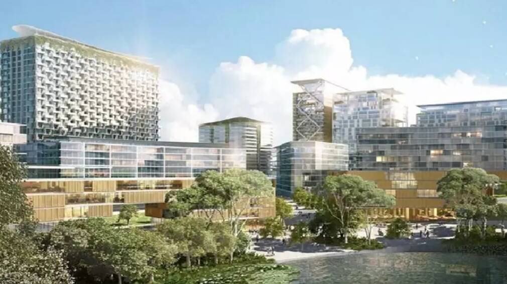 An artist's impression of the Liverpool Health and Academic Precinct pitched to the state government by an alliance of local stakeholders.