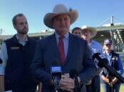 'AWARE': Barnaby Joyce at a media conference in Singleton on Wednesday.