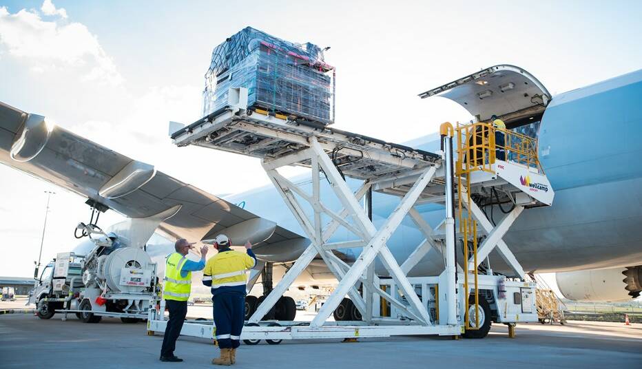 A plane being loaded with cargo at Toowoomba airport. Image supplied