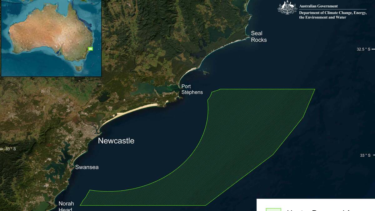 An area extending from Norah Head to Port Stephens has been identified as being potentially suitable for hundreds of wind turbines.