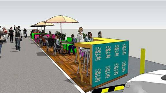 ON HOLD: An artists impression of a parklet proposed for Magnus Street, which has been put on hold by Port Stephens Council.
