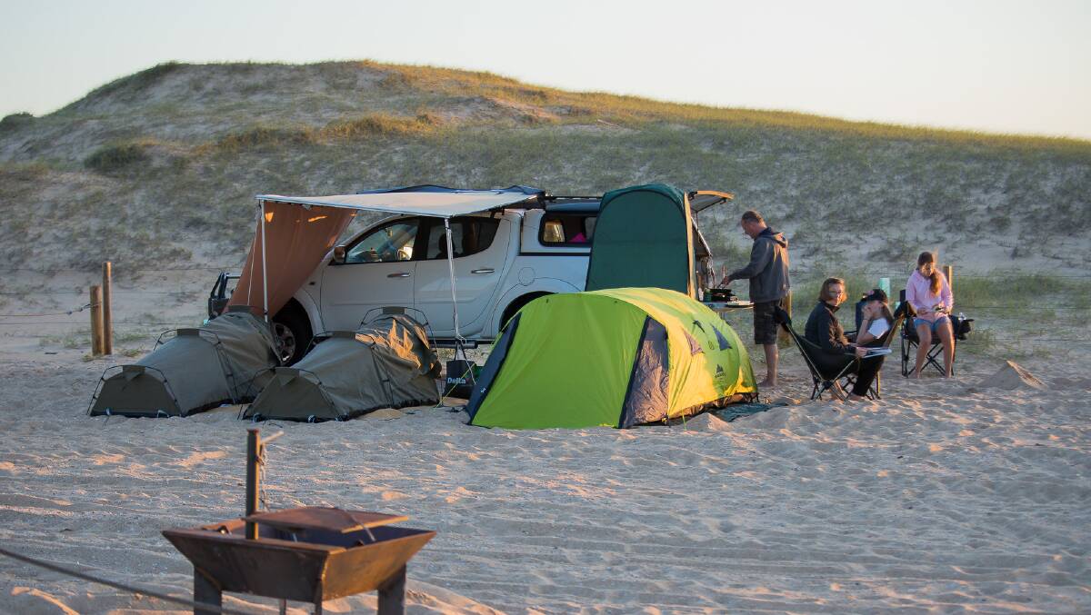 CAMPING: Beach camping is back at the Aboriginal-owned Worimi Conservation Lands, as part of the Ganyamalbaa camping trial. Picture: Brent Mail/Office of Environment & Heritage