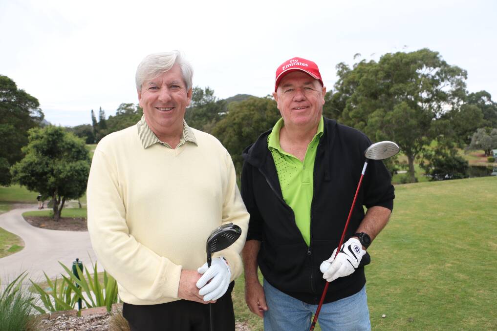 WONDERFUL WONDERLAND: VIsitng golfers Peter Tilden (left), from Forster/Tuncurry, and Terry Griffiths, from Forbes, get ready to tee off.