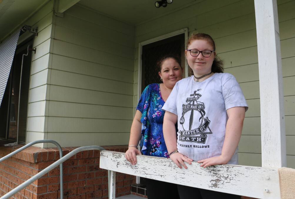 Maddy Atkins with her mum Melissa Budworth at their Raymond Terrace home.