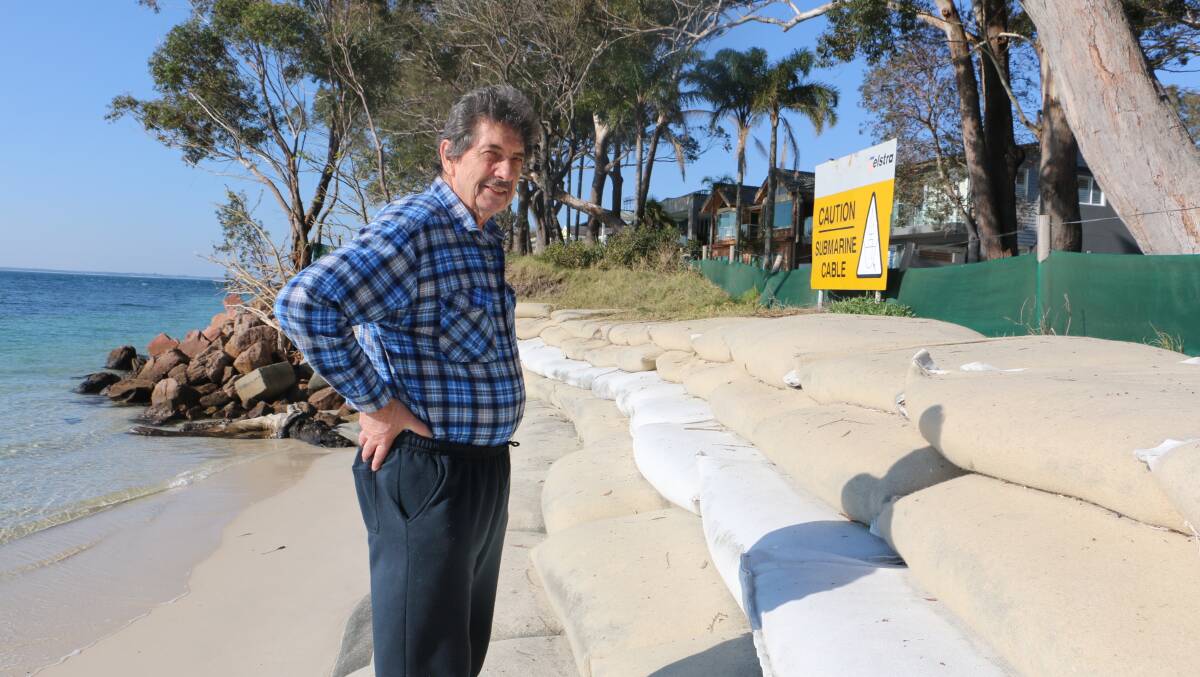 BEACH EROSION: Brian Watson-Will is calling for urgent action to halt the erosion at Conroy Park beach.