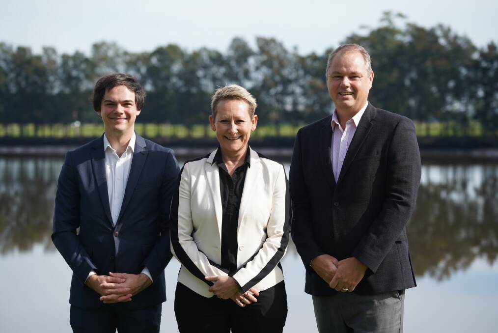 TICKET: The Labor Party team (from left) of Giacomo Arnott, Leah Anderson and Jason Wells will contest the Port Stephens council elections in September. Picture: Supplied