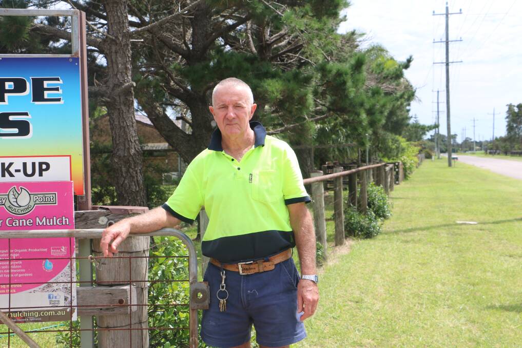 BATTLE-HARDENED: Lindsay Clout out the front of his Fullerton Cove Road property says many families are concerned about new compulsory land acquisition proposals from the state government.