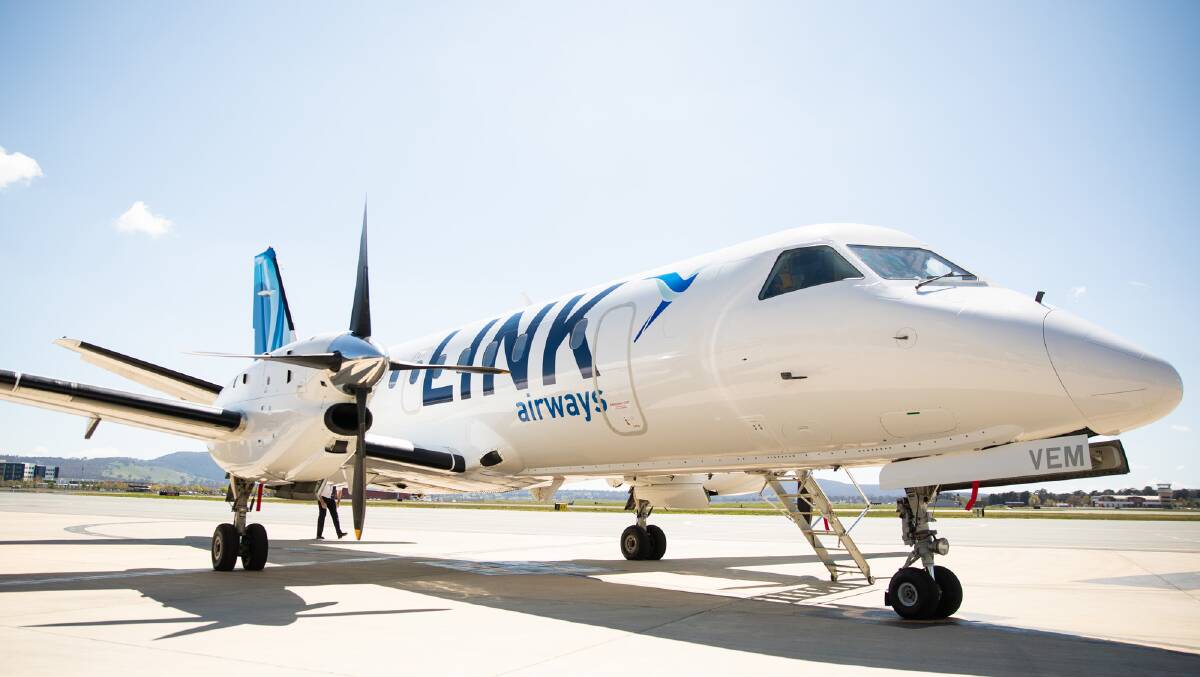 FLEET: The Link Airways 34 passenger Saab 340B Plus aircraft which will soon be flying from Williamtown to Canberra. Picture: Supplied