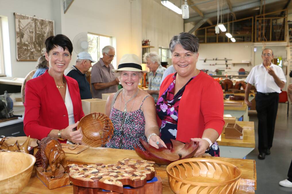 NEW EXTENSION: State MP Kate Washington, arts centre member Lois Morrison and federal MP Meryl Swanson.