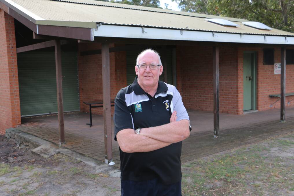 WELCOMED: Nelson Bay Gropers president Ray Milton in front of the Bill Strong Oval clubhouse which is earmarked for a $200,000 upgrade thanks to a state government grant.