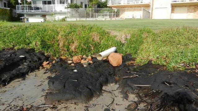 EROSION: Residents say this section of foreshore at Kangaroo Point in Soldiers Point is in urgent need of repair.