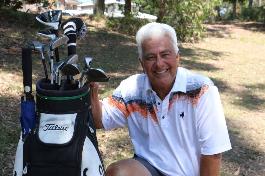KEEN GOLFER: Corlette's Neil Shute is all smiles after beating his age at his home course, Horizons.