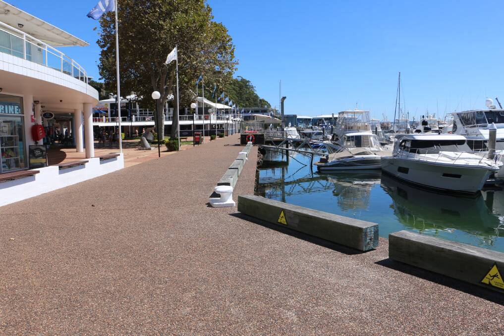 EMPTY: This was the scene at lunchtime on Thursday at Nelson Bay marina.