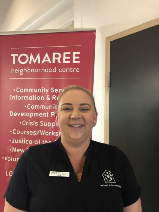 OPEN FOR BUSINESS: Georgina Scott, manager of Tomaree Neighbourhood Centre, says emergency relief and support services continue to operate online and via telephone.