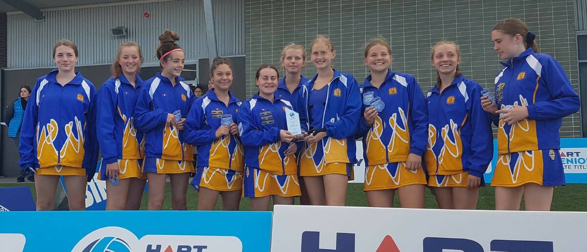 SILVER MEDALISTS: The proud Nelson Bay under 15 netball runner-up team who finished with the best for and against average for the tournament.