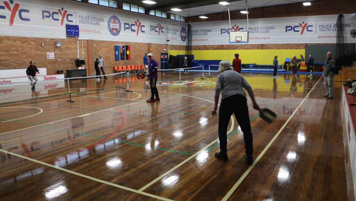 Pickleball players in action at the Nelson Bay PCYC.