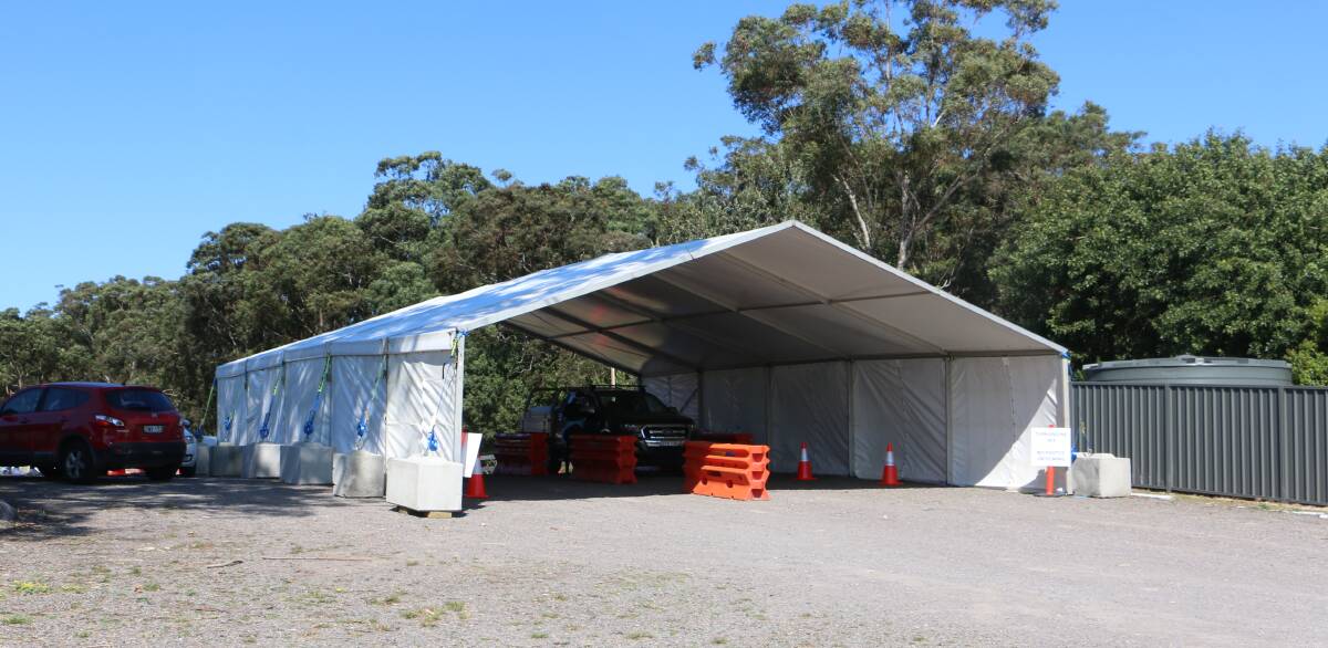 TESTING CLINIC: The new COVID-19 testing clinic at the Hope Unlimited Church carpark off Nelson Bay Road at Anna Bay.